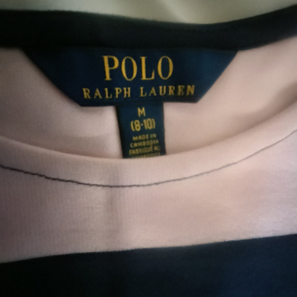 Ralph Lauren Polo Pink and Black Striped Kids Dress - Picture 4 of 9